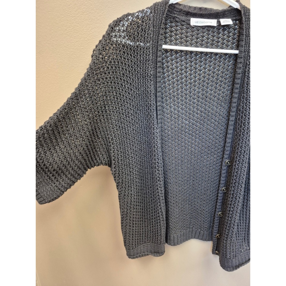 Lot of 3 Womens Lightweight Open Knit Cardigans LOFT Liz Claiborne Sonoma L XL